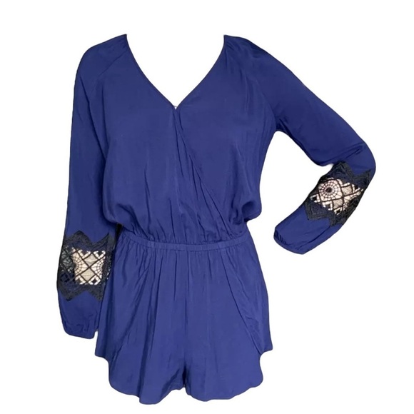 Express Tops - Express Blue Romper Women's Extra Small Size